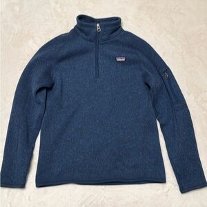 Youth Patagonia Quarter Zip Pullover. Size large (12). Navy Blue EUC
